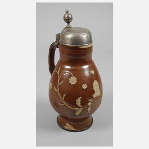 Bunzlauer Birnenkrug mit Herrscherbildnis