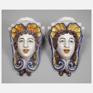 Paar große italienische Wandkonsolen