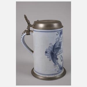 Fayencewalzenkrug mit Susanna im Bade