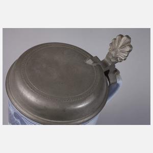 Fayencewalzenkrug mit Susanna im Bade