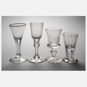 Vier barocke Trinkgläser