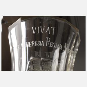 Barockes Deckelglas auf Maria Theresia