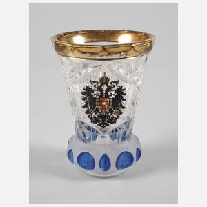 Wappenglas mit Doppeladler Habsburg