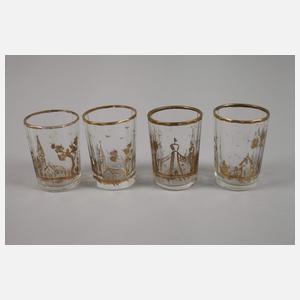 Konvolut Gläser mit Goldmalerei