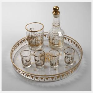 Konvolut Gläser mit Goldmalerei