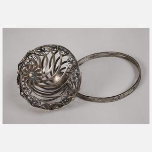 Silber Garnrollenhalter an Armreif