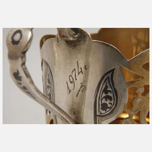 Silber vier Teeglashalter Russland