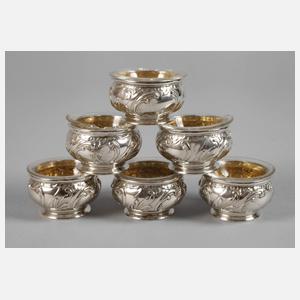 Silber sechs Salieren aus Adelsbesitz