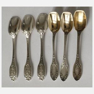 Silber sechs Salieren aus Adelsbesitz