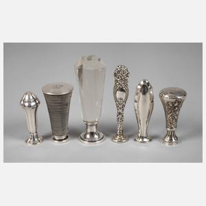 Silber sechs Petschafte