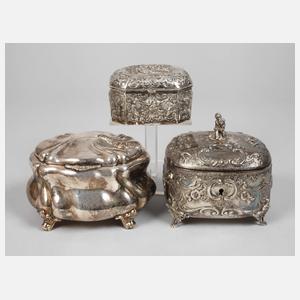 Silber drei Zuckerdosen