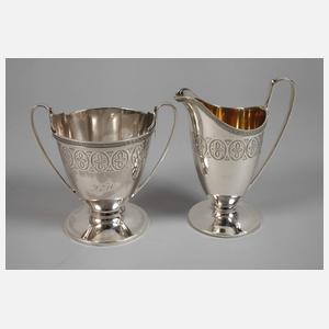 Silber Zucker-/Sahneset