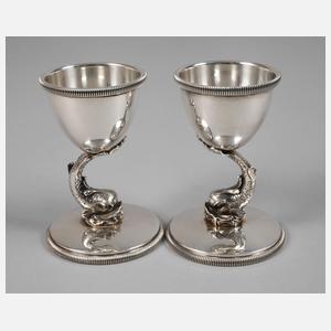 Silber Paar Eierbecher Historismus