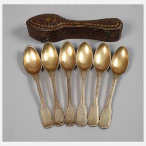 Sechs Kaffeelöffel Vermeil