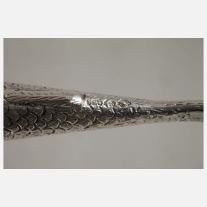 Silber figürlicher Flaschenöffner als Fisch