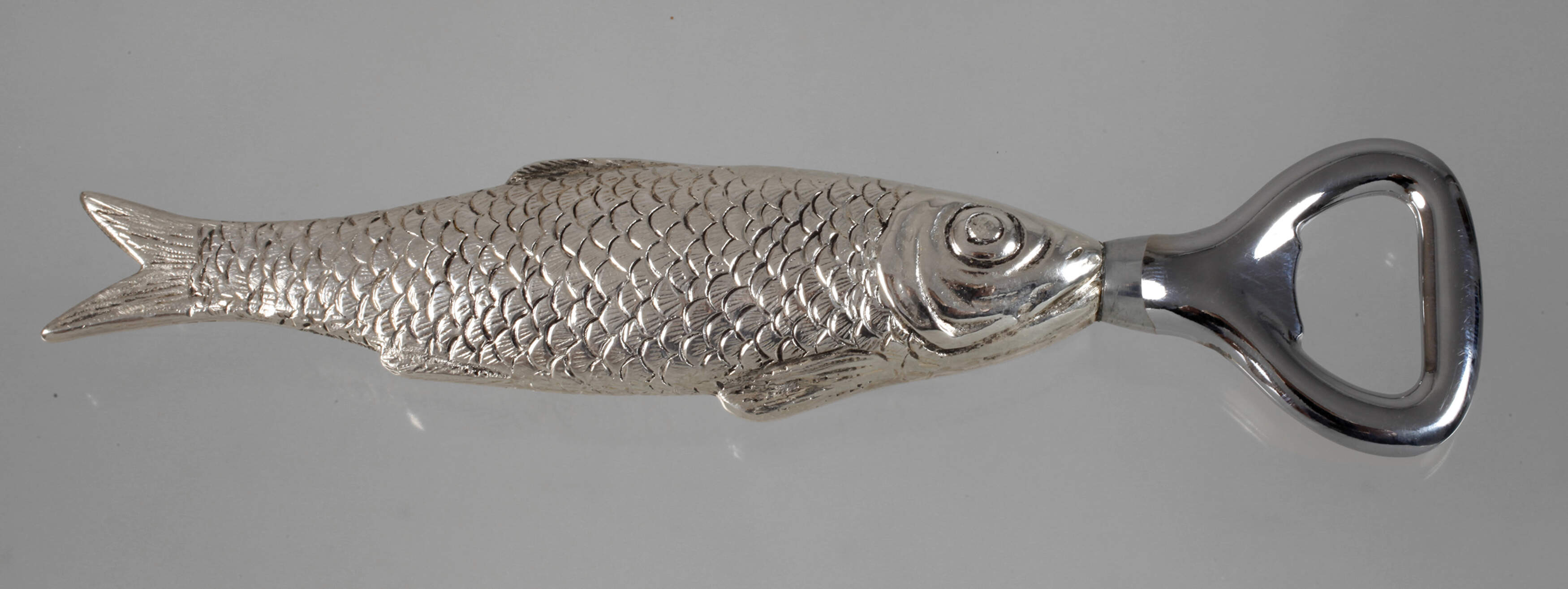 Silber figürlicher Flaschenöffner als Fisch