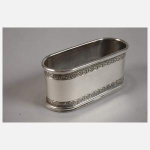 Silber sechs Serviettenringe Mäanderdekor