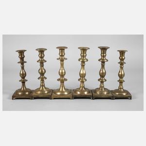 Sechs Messingleuchter