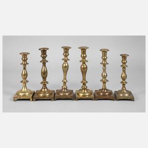 Sechs Messingleuchter