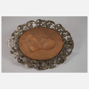 Paar große Eisengussreliefs