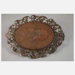 Paar große Eisengussreliefs