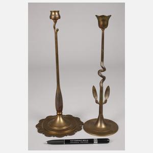 Paar Designleuchter Messing