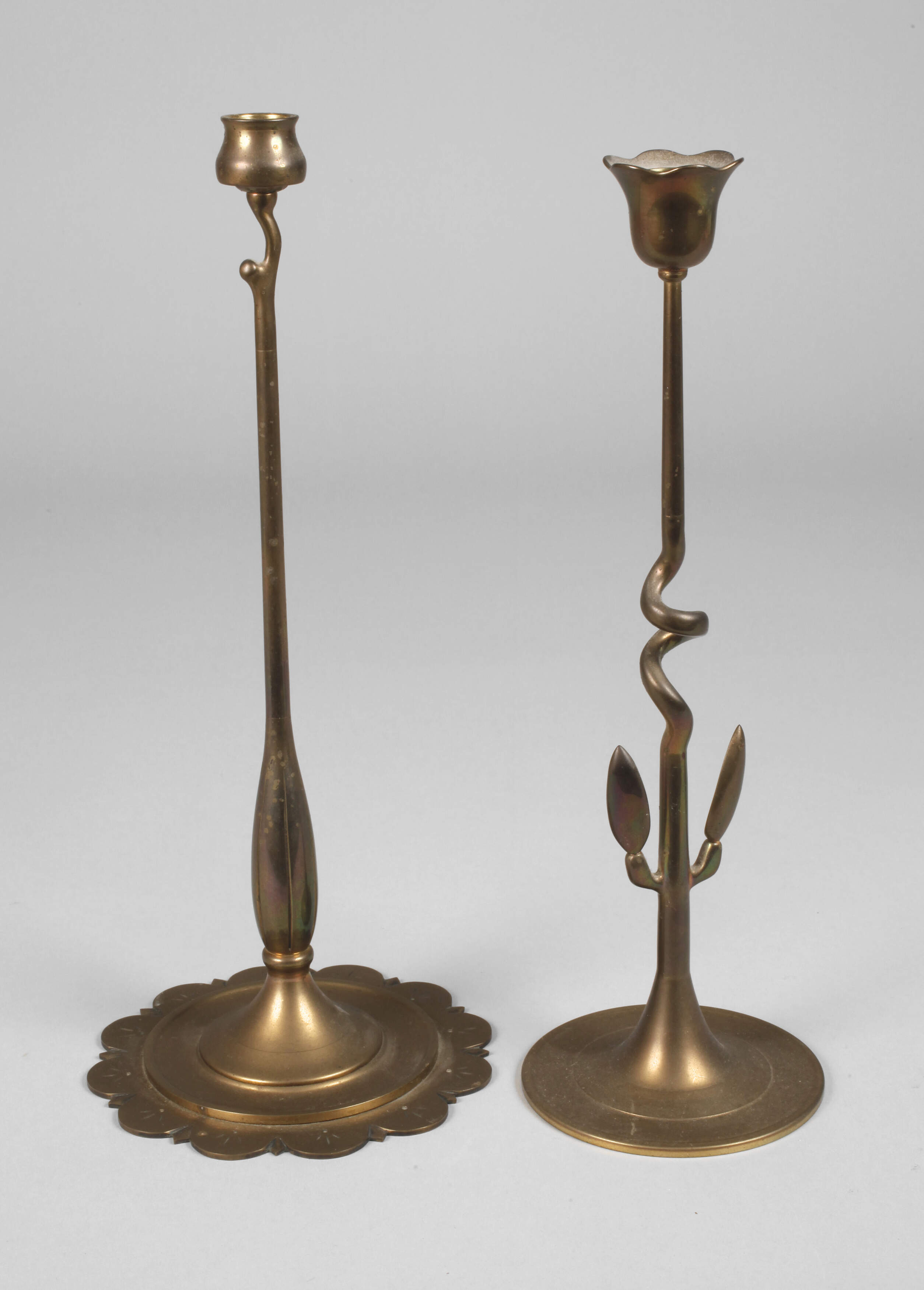 Paar Designleuchter Messing