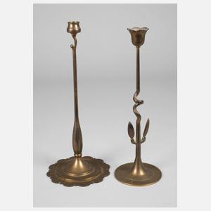 Paar Designleuchter Messing