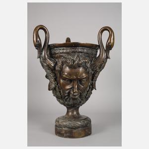 Großer Bronzecachepot mit Maskaronen