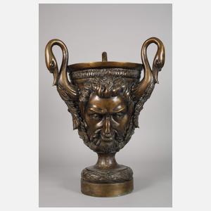 Großer Bronzecachepot mit Maskaronen