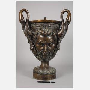 Großer Bronzecachepot mit Maskaronen