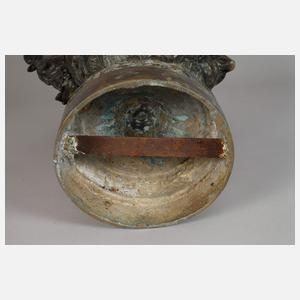 Großer Bronzecachepot mit Maskaronen