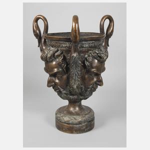 Großer Bronzecachepot mit Maskaronen