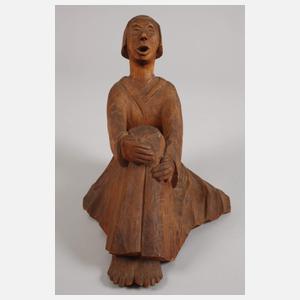 Geschnitzte Holzfigur "Der Singende Mann"