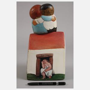 Lothar Sell, Haus mit Paar auf dem Dach