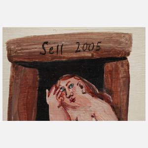 Lothar Sell, Haus mit Paar auf dem Dach