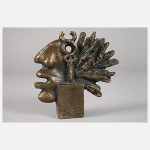 Hubertus von Pilgrim, surrealistischer Bronzekopf