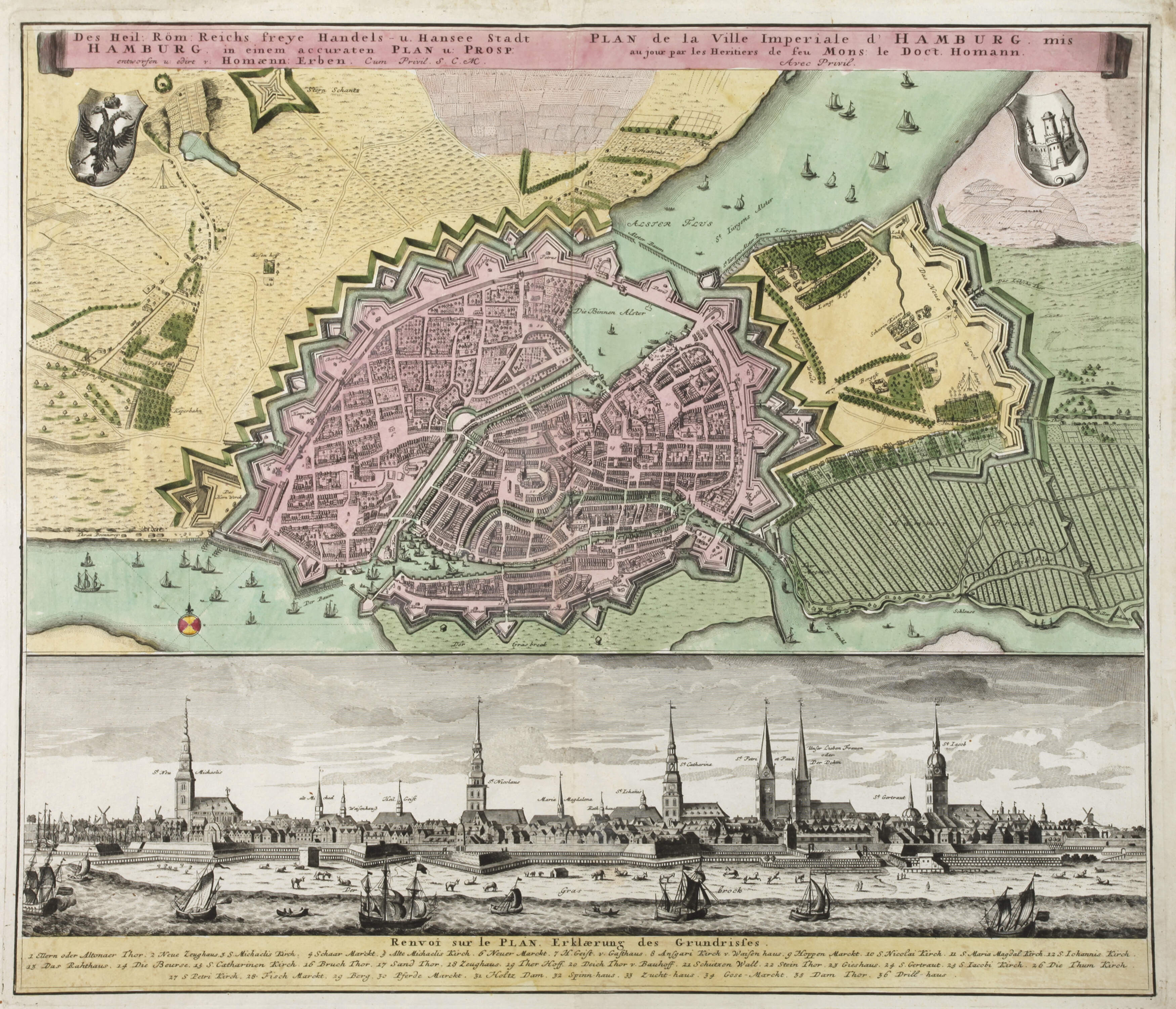 Homanns Erben, Kupferstichkarte Hamburg