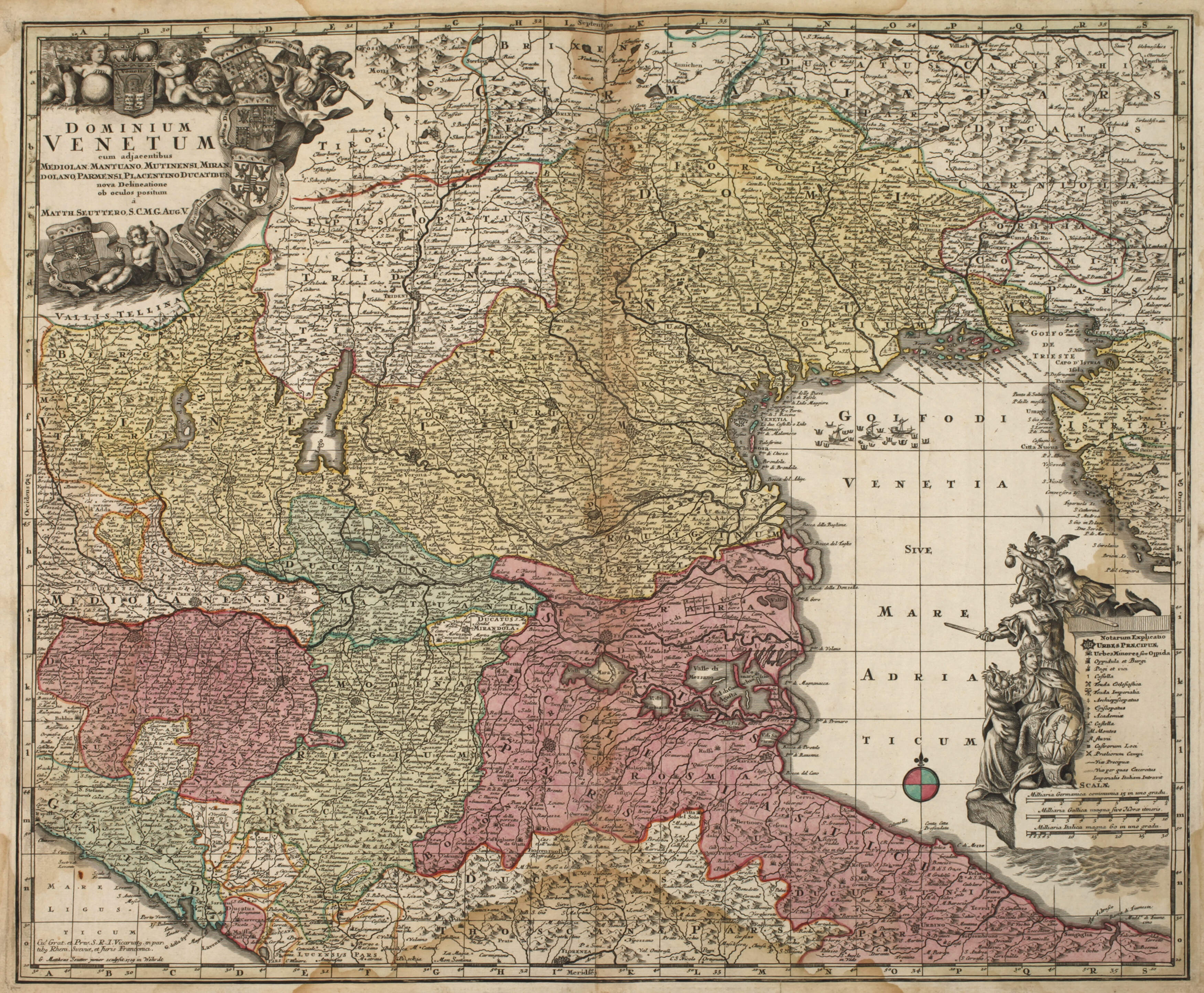 Matthäus Seutter, Kupferstichkarte Norditalien