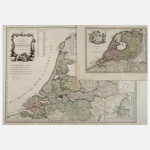 Zwei Kupferstichkarten Niederlande