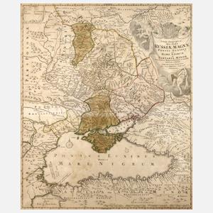 Kupferstichteilkarte Russland mit Schwarzen Meer