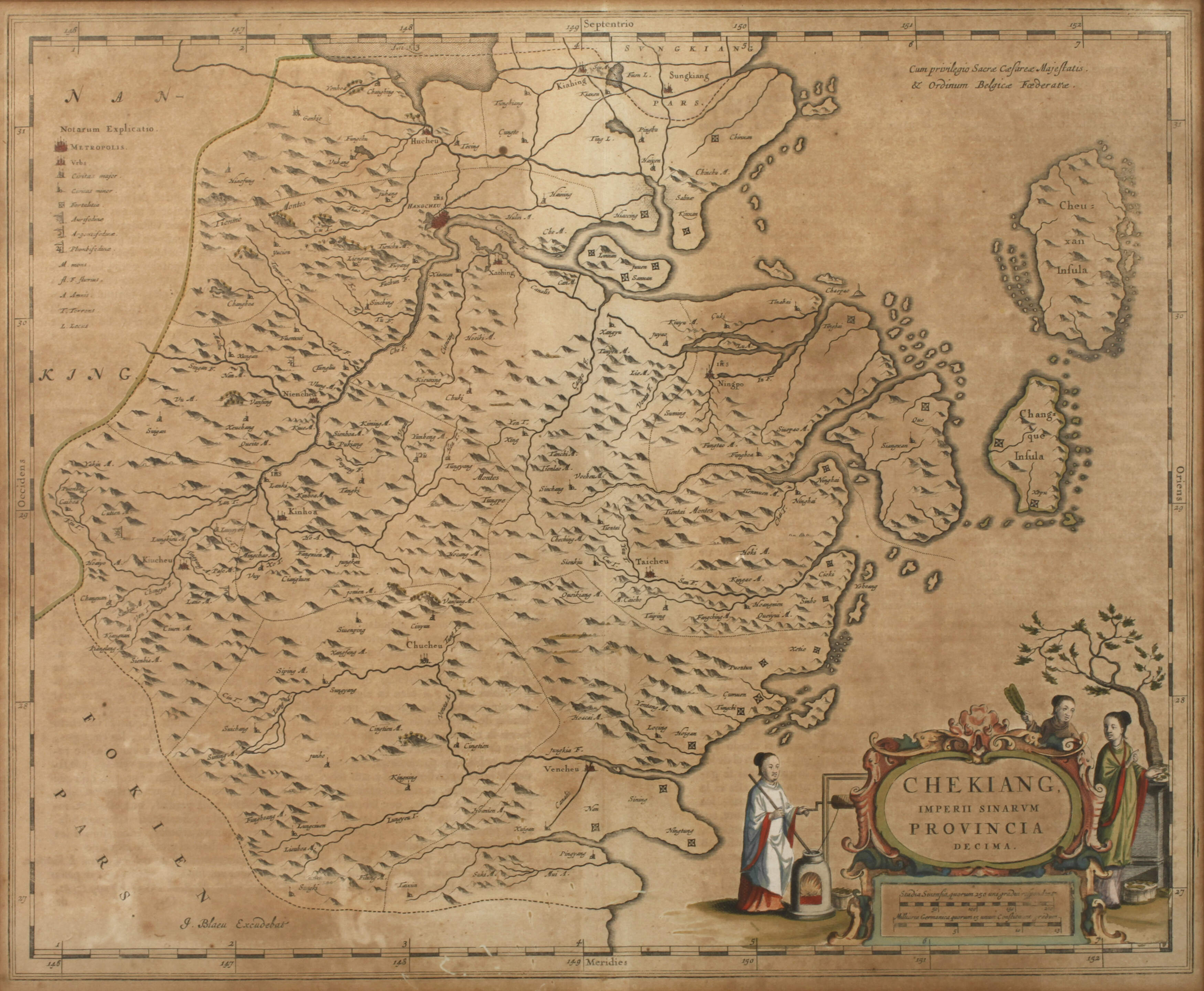 Joan Blaeu, Chekiang, Kupferstichkarte China