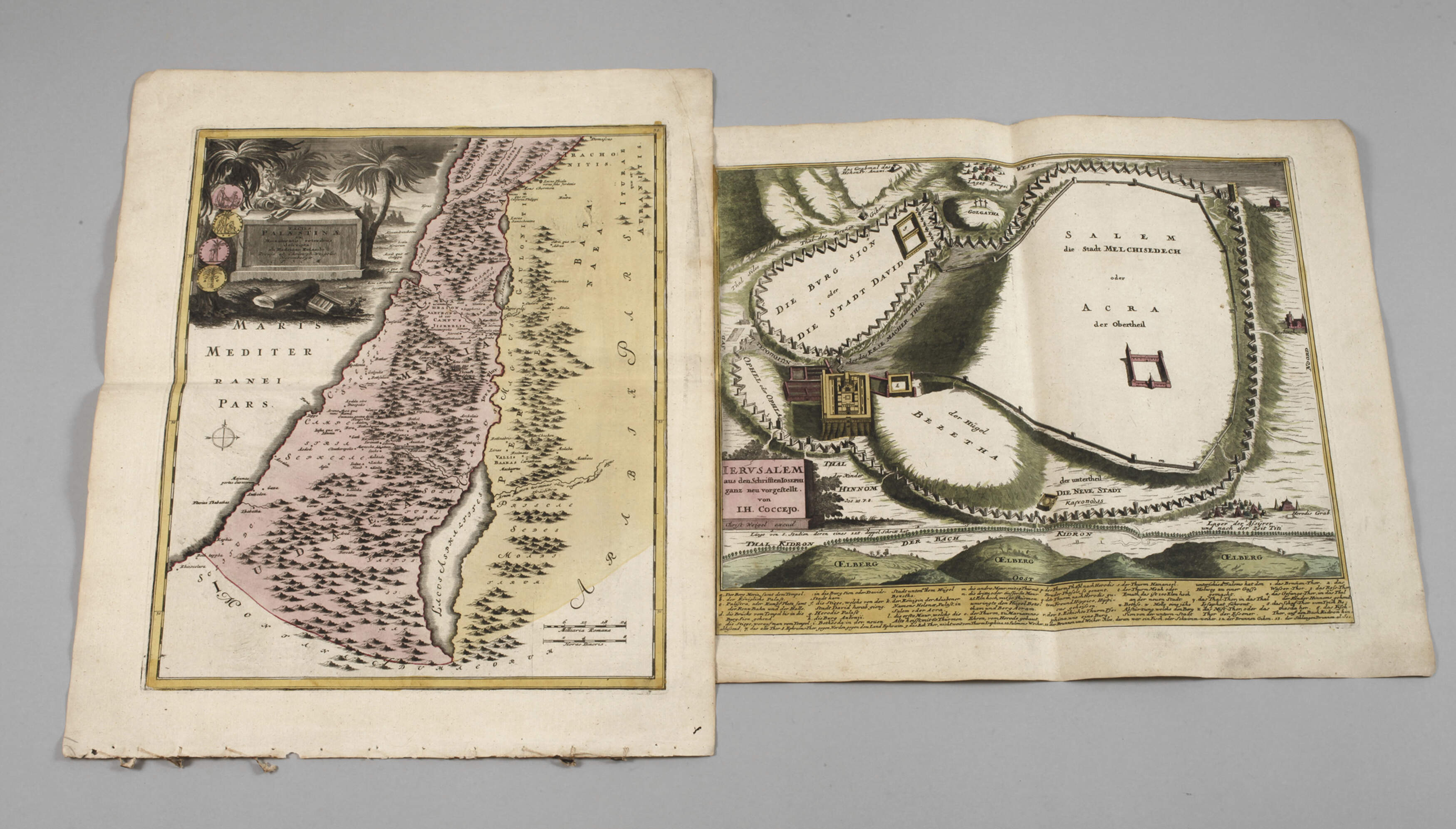 Paar Kupferstiche Palästina/Jerusalem