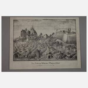 Paar historische Ansichten Domplatz in Erfurt