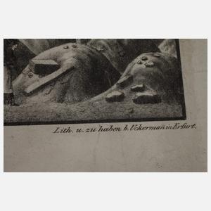 Paar historische Ansichten Domplatz in Erfurt