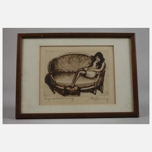 Max Brüning, Damenakt auf Sofa