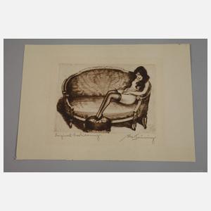 Max Brüning, Damenakt auf Sofa