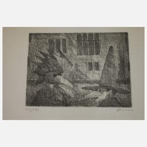 Paul Flora, Konvolut Radierungen Karneval