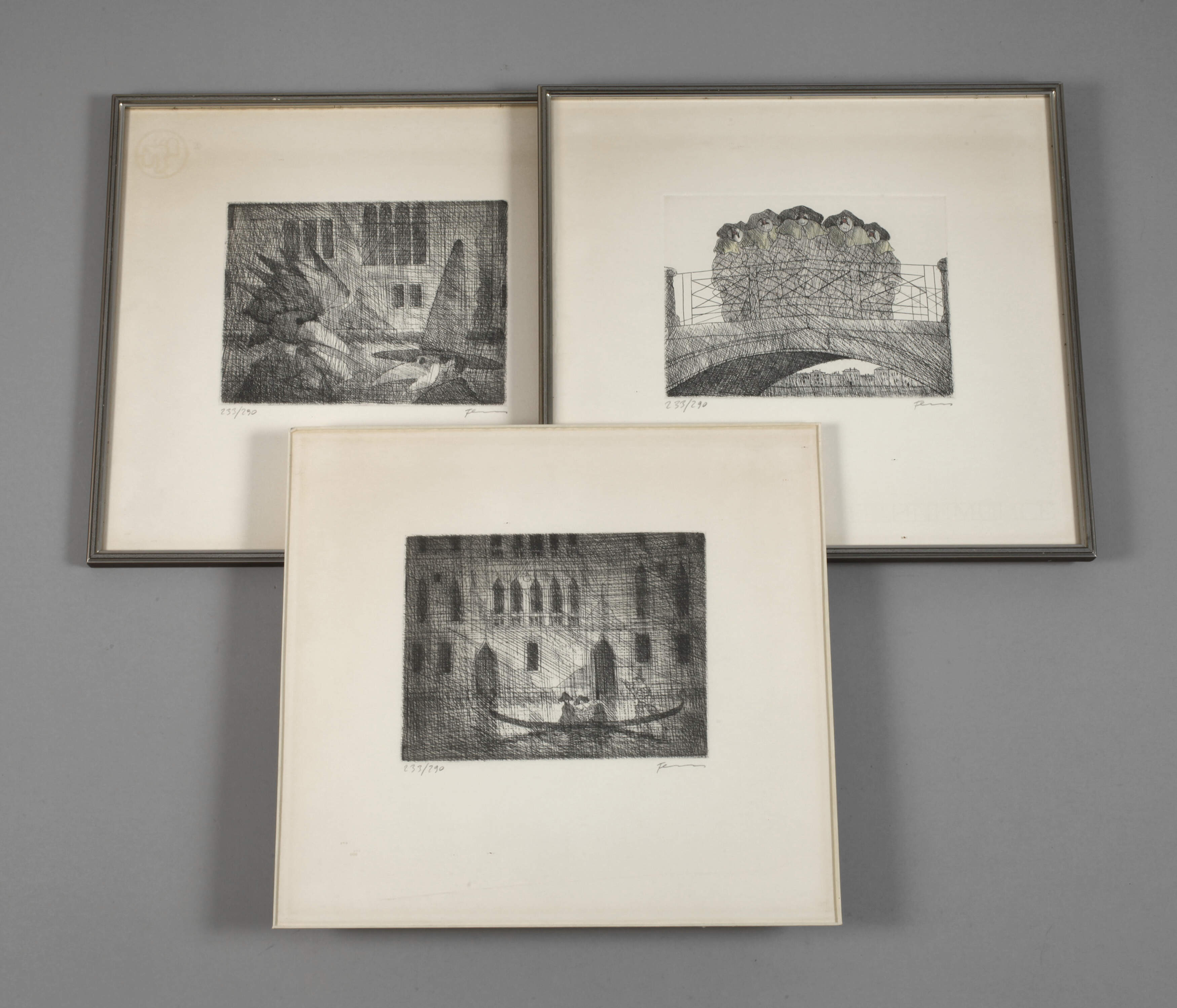 Paul Flora, Konvolut Radierungen Karneval