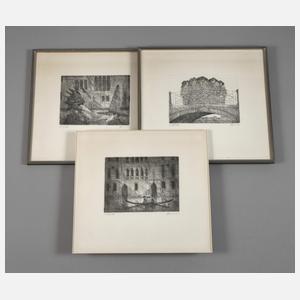 Paul Flora, Konvolut Radierungen Karneval